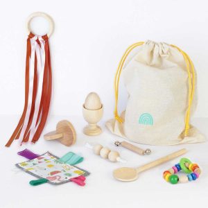 Juguetes Montessori para bebés naranjas